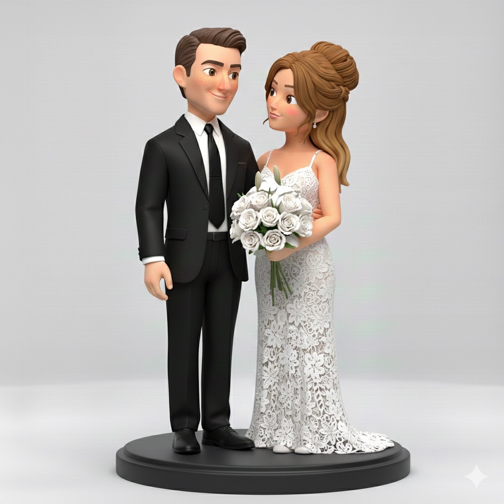Tuxedo and Lace Dress Couple